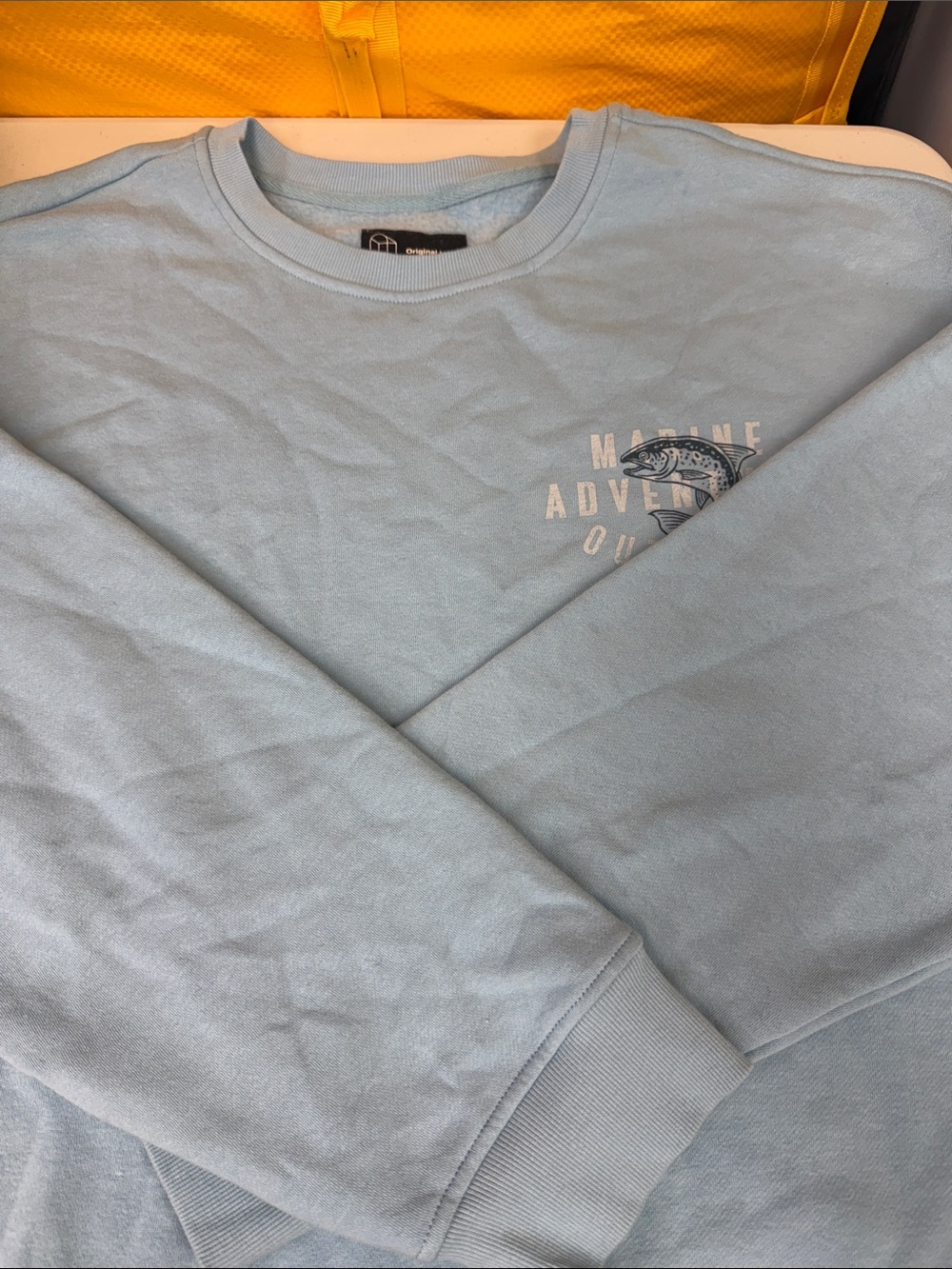 Original Use XXL Light Blue Marine Adventure Crewneck Sweatshirt long sleeve